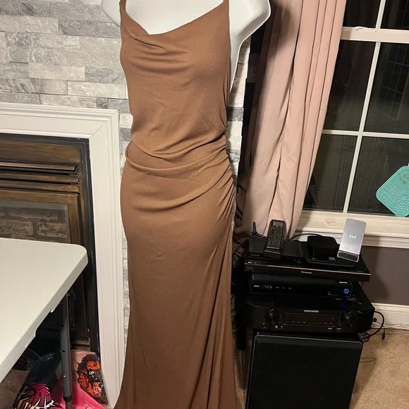 Caramel Cowl Neck Maxi Slip Dress  NWOT - Picture 5 of 7